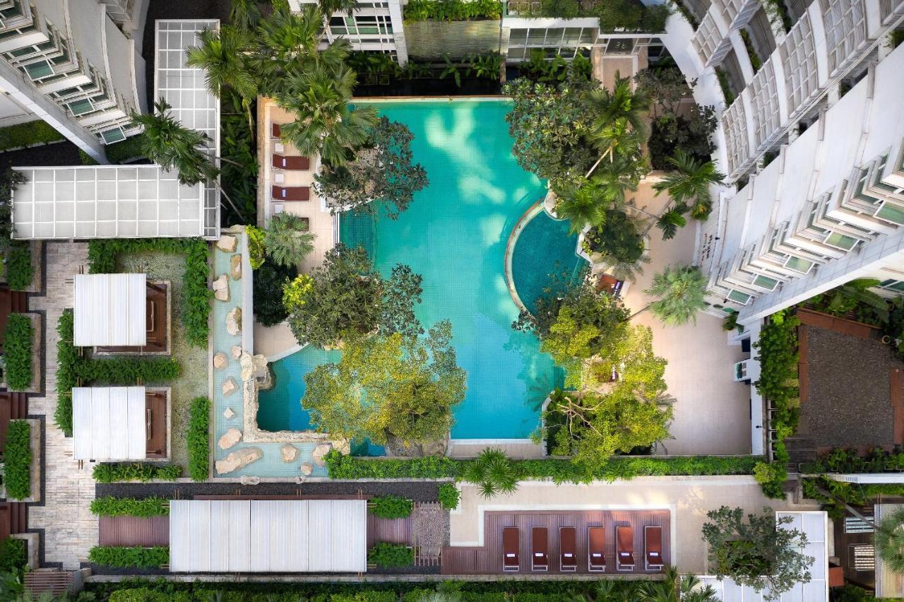 Dusit Suites Hotel Ratchadamri, Bangkok Zewnętrze zdjęcie Aerial view of the pool at The Park, Bangkok